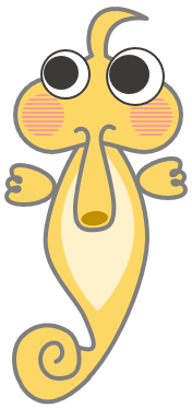 角丸四角形の頂点を使ってタツノオトシゴを描いてみよう Wordあそび