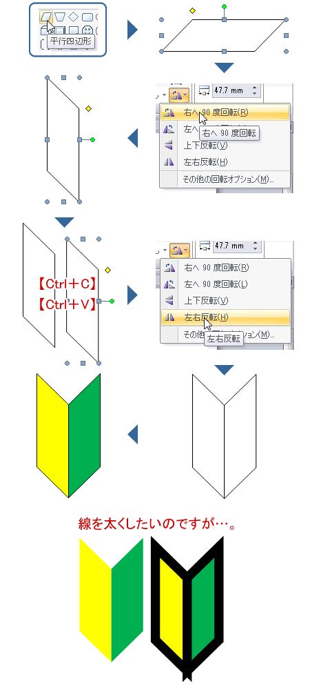 ワードで初心者マークを描いてみよう Wordあそび