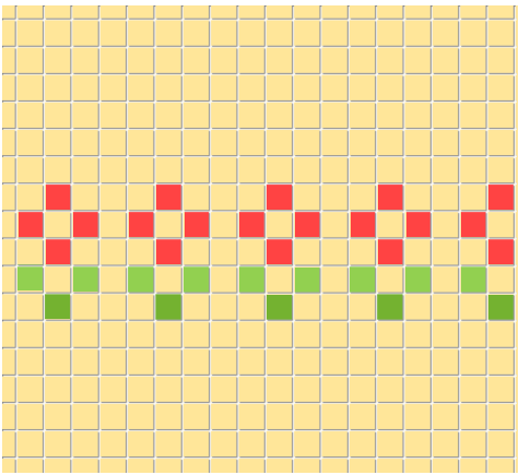 図形 十字形 で描くタイル模様 Wordあそび