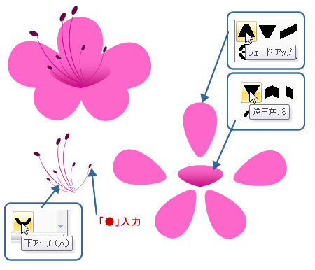 ワードアートでツツジを描いてみよう Wordあそび